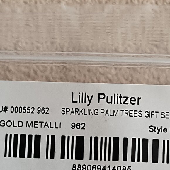 Lilly Pulitzer Sparkling Palm Trees Gift Set Necklace & Earrings Gold Tone - Picture 7 of 8